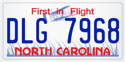 NC license plate DLG7968