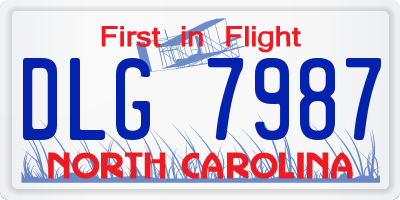 NC license plate DLG7987