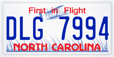 NC license plate DLG7994