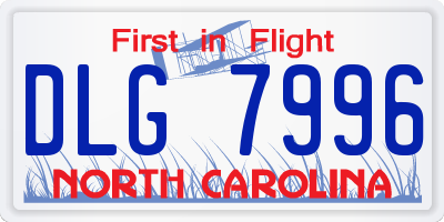 NC license plate DLG7996