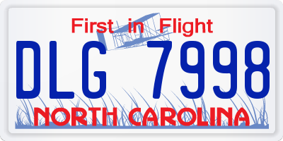 NC license plate DLG7998