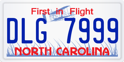 NC license plate DLG7999