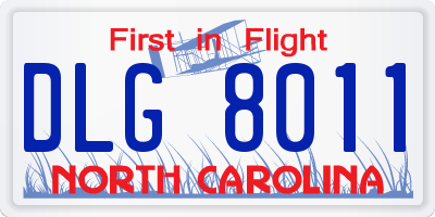 NC license plate DLG8011