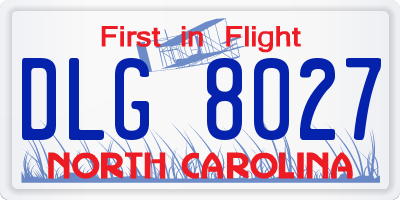 NC license plate DLG8027