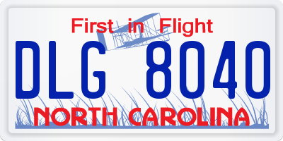 NC license plate DLG8040