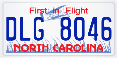 NC license plate DLG8046
