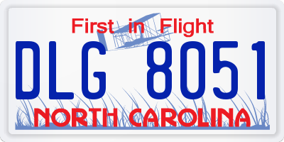 NC license plate DLG8051
