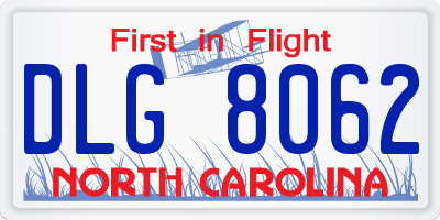 NC license plate DLG8062