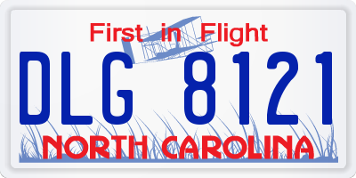 NC license plate DLG8121