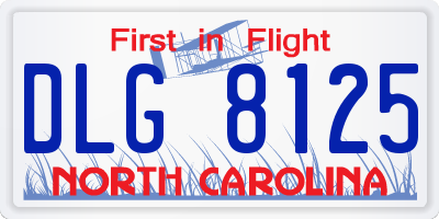 NC license plate DLG8125