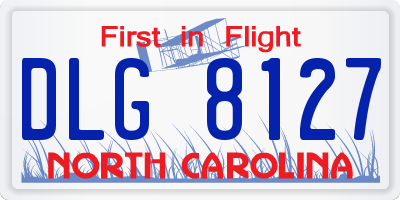 NC license plate DLG8127