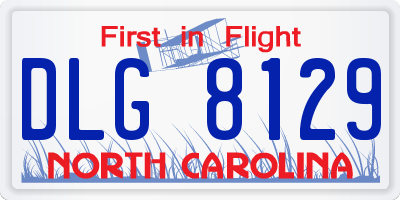 NC license plate DLG8129
