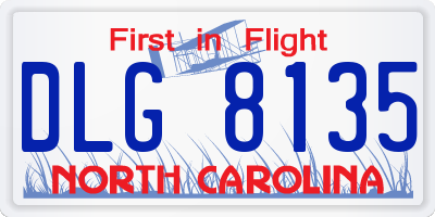 NC license plate DLG8135