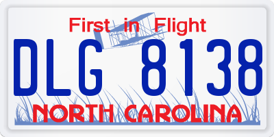NC license plate DLG8138