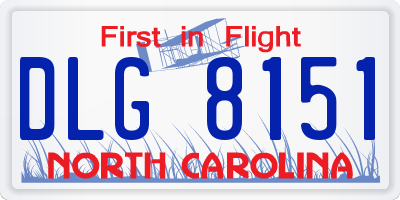 NC license plate DLG8151