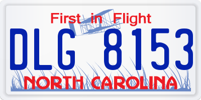 NC license plate DLG8153