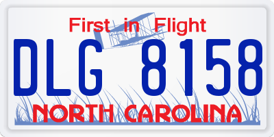 NC license plate DLG8158