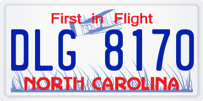 NC license plate DLG8170