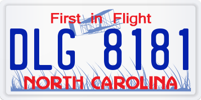 NC license plate DLG8181