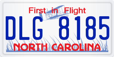 NC license plate DLG8185