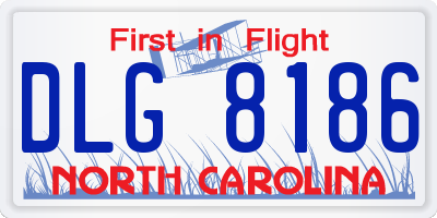 NC license plate DLG8186