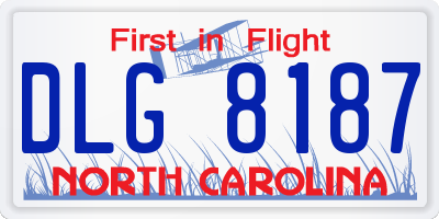 NC license plate DLG8187