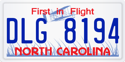 NC license plate DLG8194