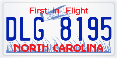 NC license plate DLG8195