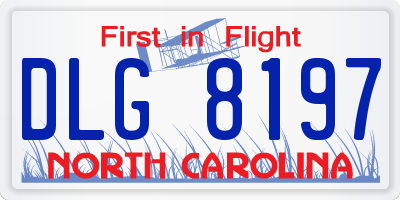 NC license plate DLG8197