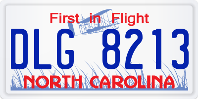 NC license plate DLG8213