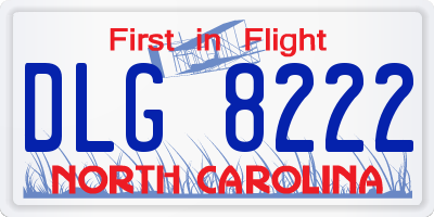 NC license plate DLG8222