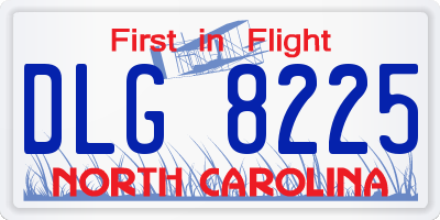 NC license plate DLG8225