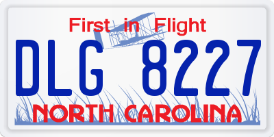 NC license plate DLG8227