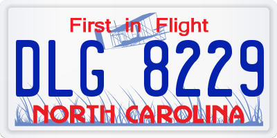 NC license plate DLG8229