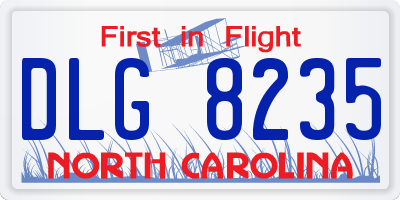 NC license plate DLG8235