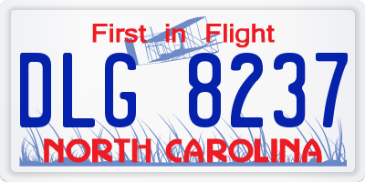 NC license plate DLG8237