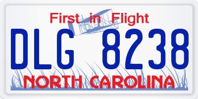 NC license plate DLG8238