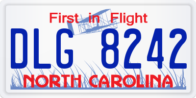 NC license plate DLG8242