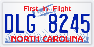 NC license plate DLG8245