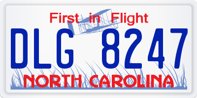 NC license plate DLG8247