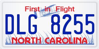 NC license plate DLG8255
