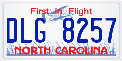 NC license plate DLG8257
