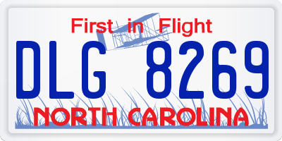 NC license plate DLG8269
