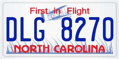 NC license plate DLG8270