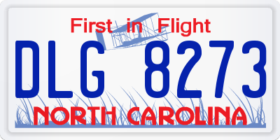 NC license plate DLG8273