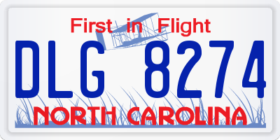 NC license plate DLG8274