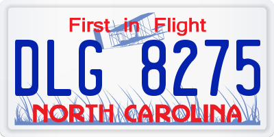 NC license plate DLG8275