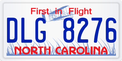 NC license plate DLG8276