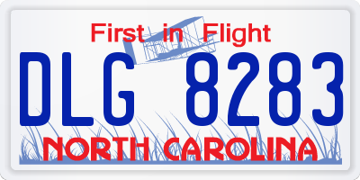 NC license plate DLG8283