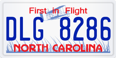 NC license plate DLG8286
